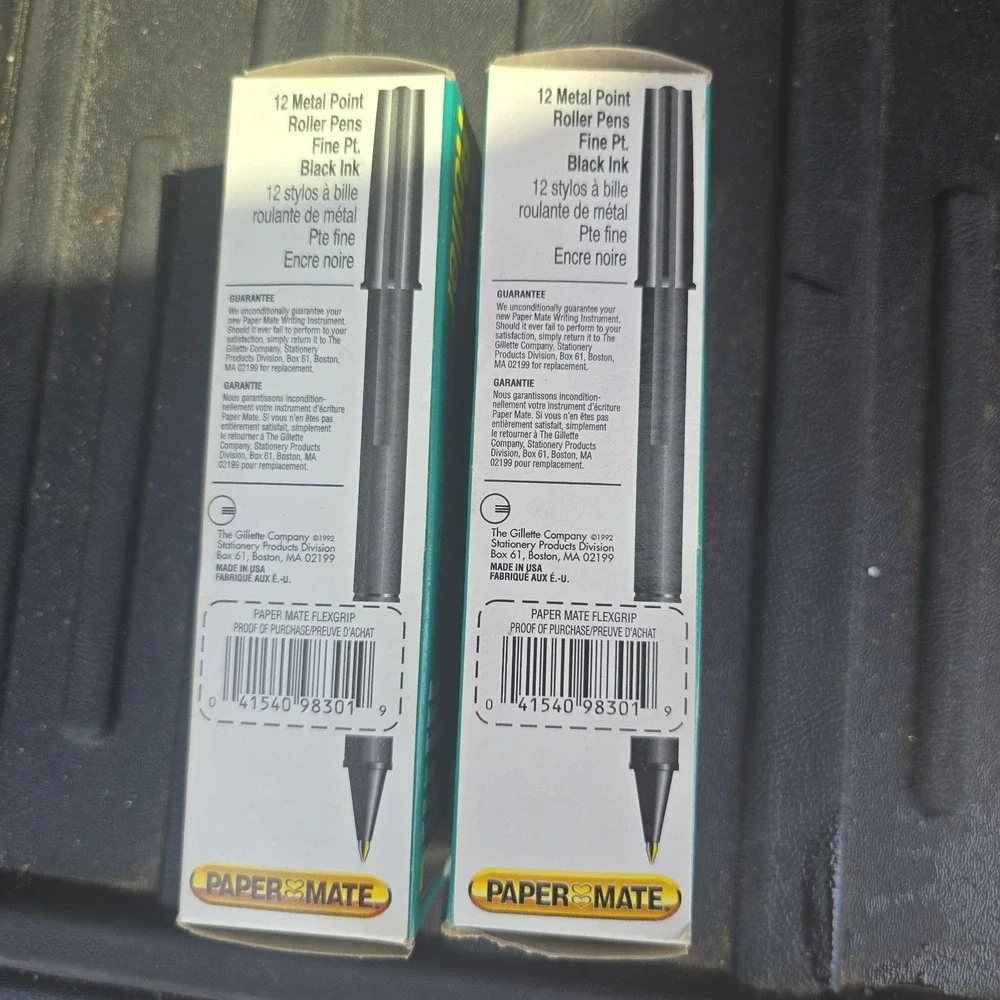 Vintage 1992 Paper Mate FlexGrip Roller Pens 24 Count Fine Point‎ Black Ink USA